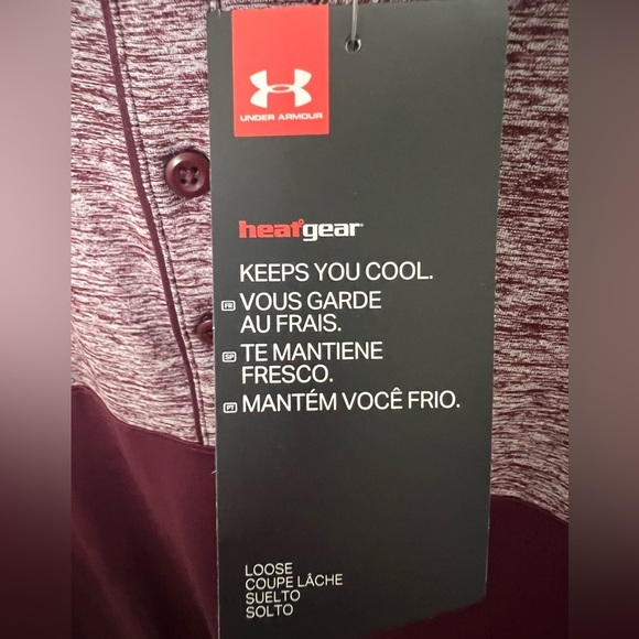Under Armour Golf Polo Heatgear Maroon/Heather Maroon - Picture 5 of 7